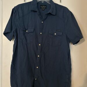 Lucky Brand Blue Casual Button Down Shirt with pearl buttons